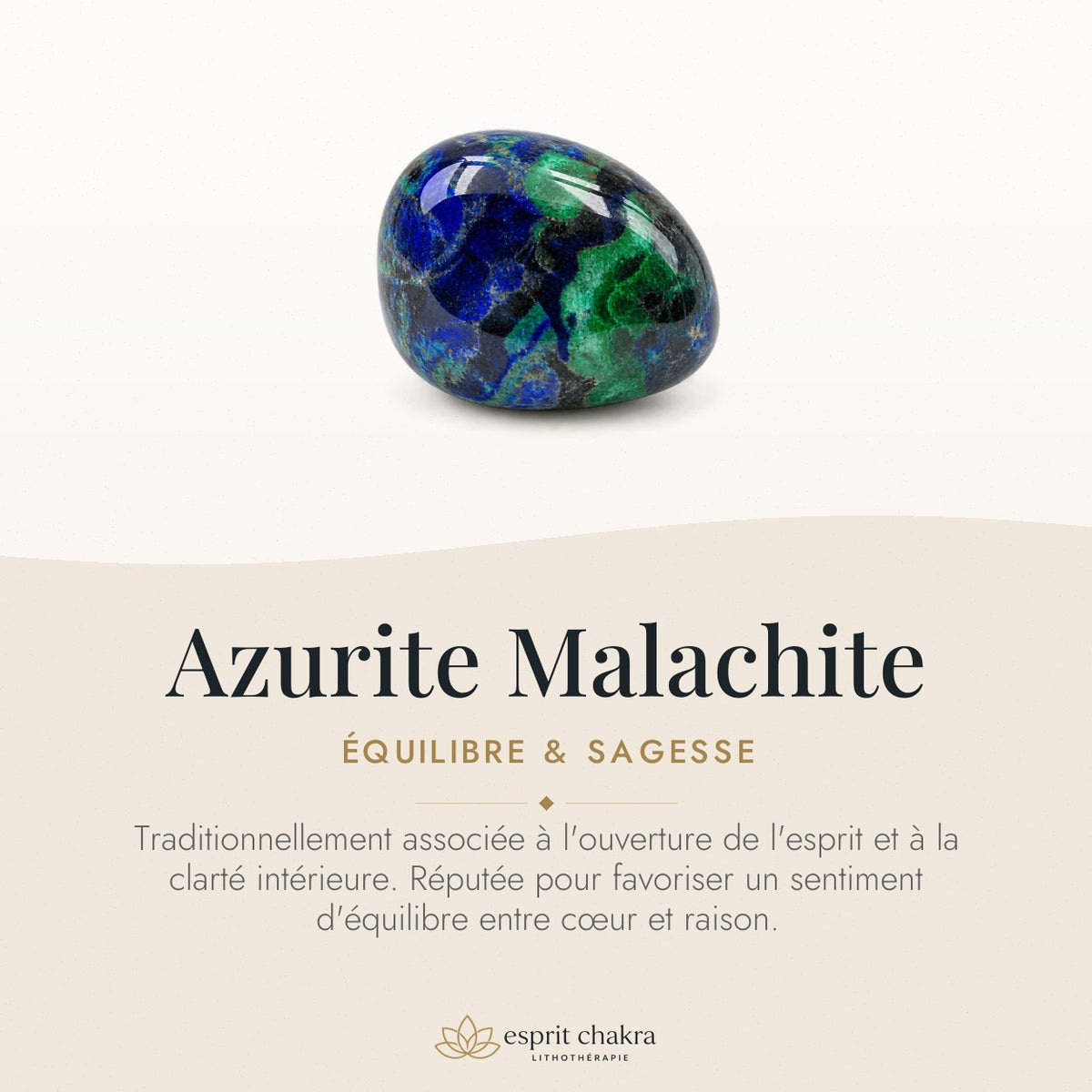 Bracelet Azurite Malachite 6 mm – Équilibre — vertus de la pierre