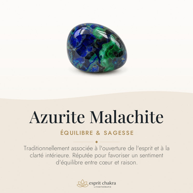 Bracelet Azurite Malachite 6 mm – Équilibre