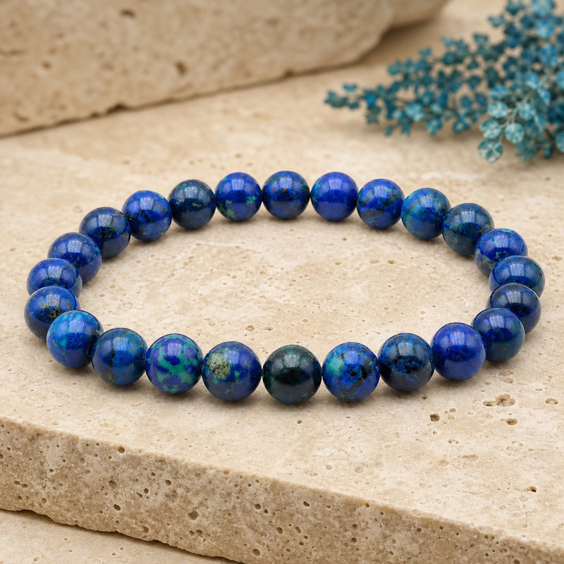 Bracelet Azurite Malachite 8 mm – Chemin Paisible