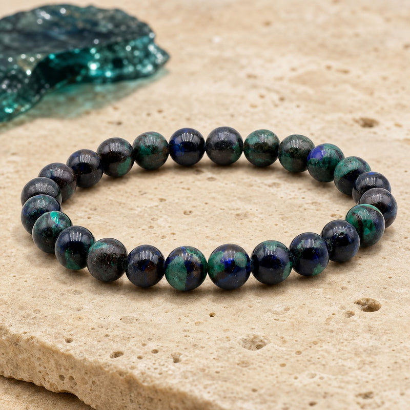 Bracelet Azurite Malachite 8 mm – Coin de Paix