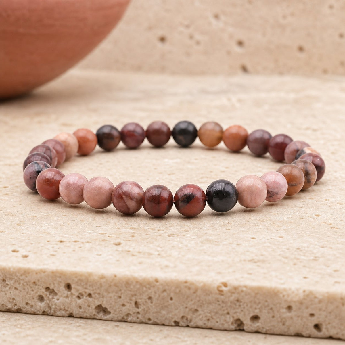 Bracelet Bois Fossile 6 mm – Réconfort des Âges