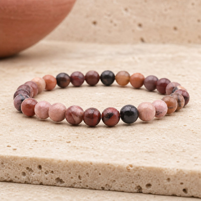 Bracelet Bois Fossile 6 mm – Réconfort des Âges