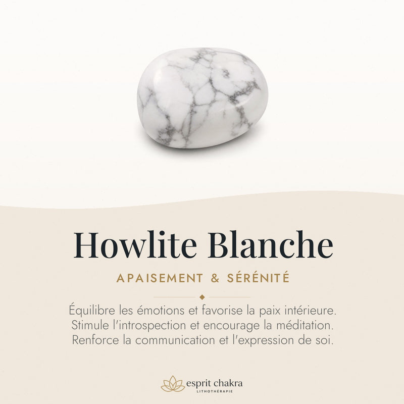 Bracelet Boule 10 mm Howlite Blanche – Paix du Repos