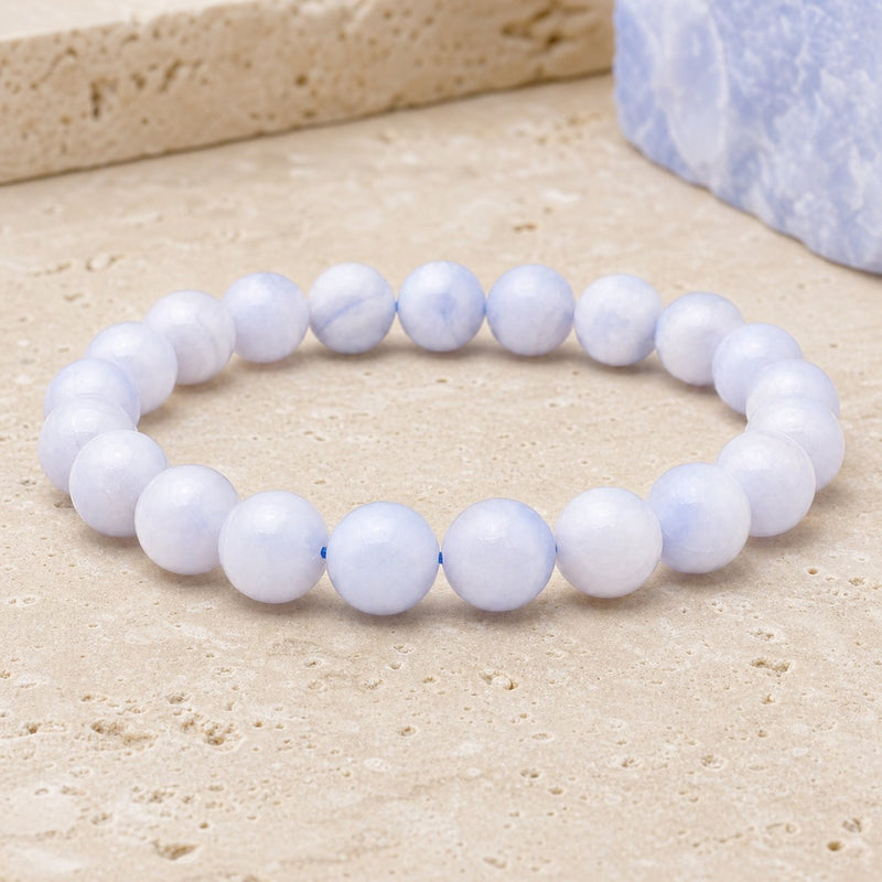 Bracelet Calcédoine Bleue 10 mm – Parole Douce
