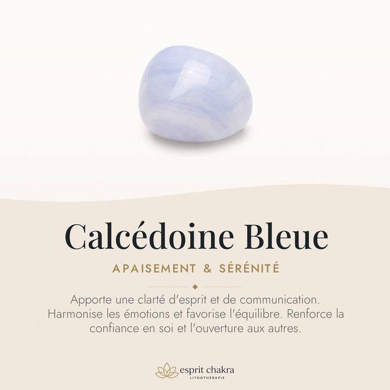 Bracelet Calcédoine Bleue 4 mm – Bienveillance des Mots