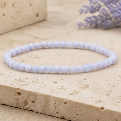 Bracelet Calcédoine Bleue 4 mm – Calme des Échanges