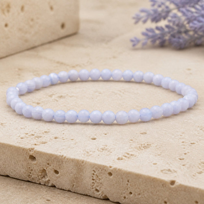 Bracelet Calcédoine Bleue 4 mm – Calme des Échanges