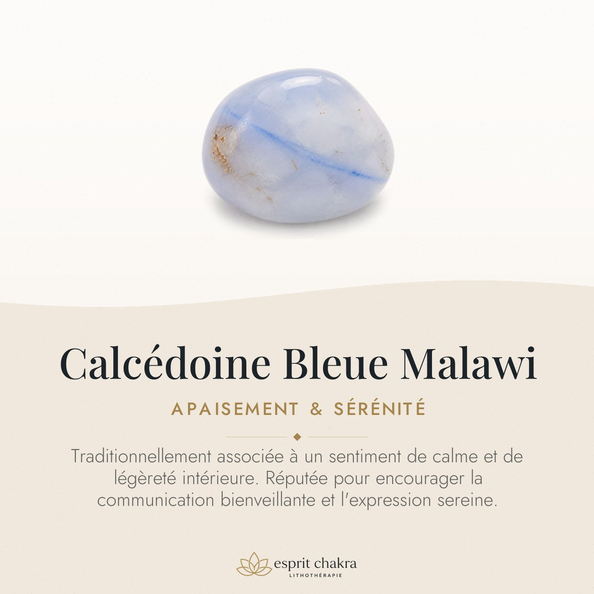 Bracelet Calcédoine Bleue 6 mm – Douceur du Dialogue — vertus de la pierre