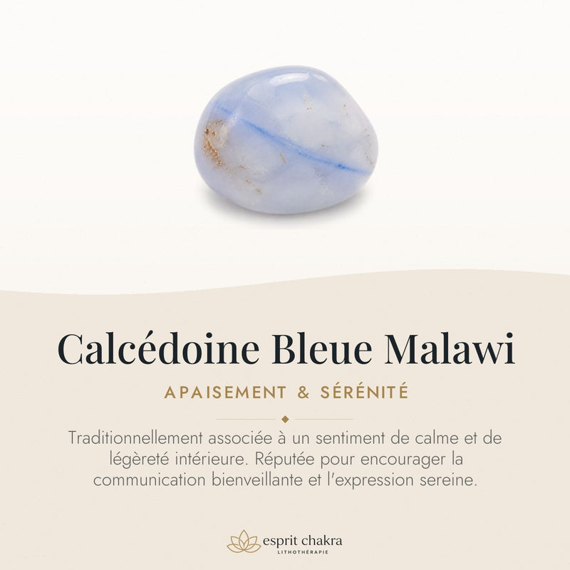 Bracelet Calcédoine Bleue 6 mm – Douceur du Dialogue