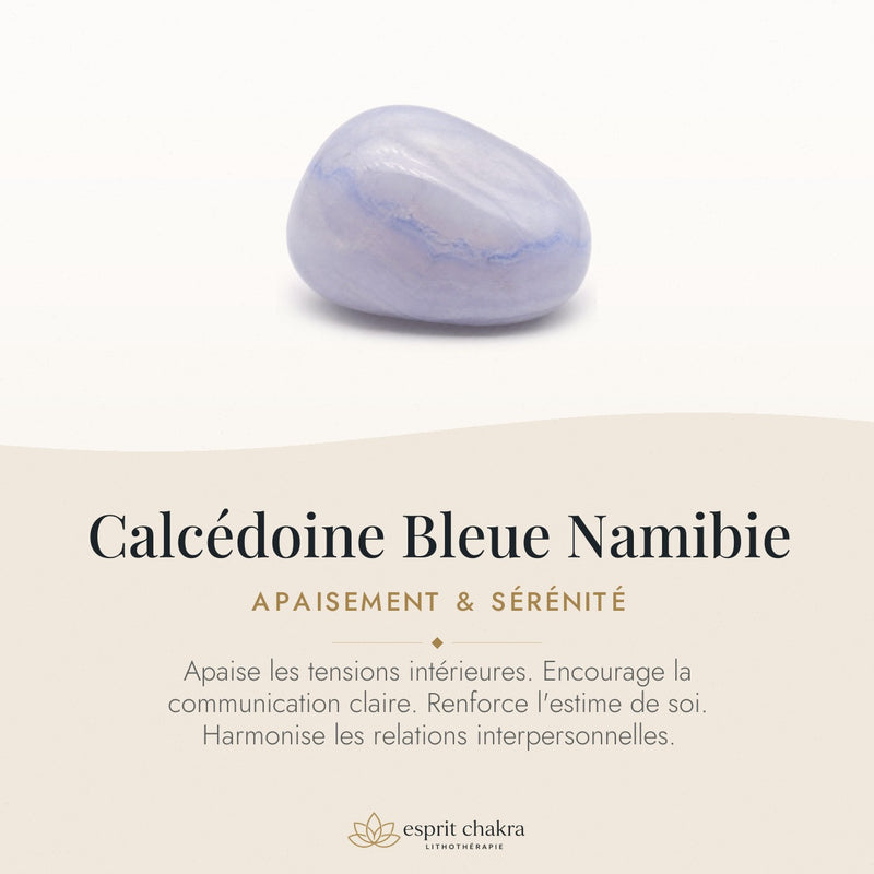 Bracelet Calcédoine Bleue 6 mm – Écoute Patiente