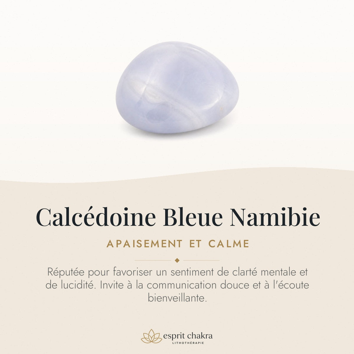 Bracelet Calcédoine Bleue 6 mm – Expression Sereine — vertus de la pierre