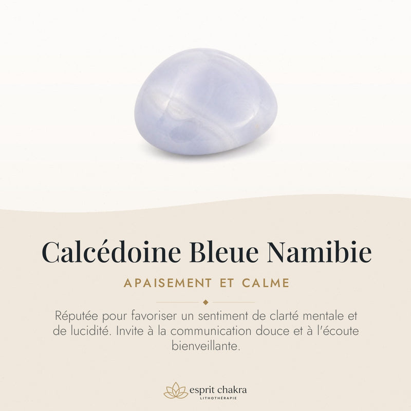 Bracelet Calcédoine Bleue 6 mm – Expression Sereine