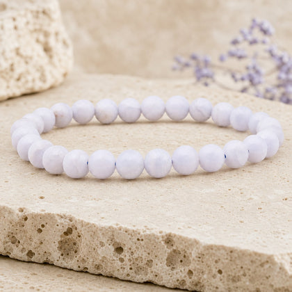 Bracelet Calcédoine Bleue 6 mm – Expression Sereine