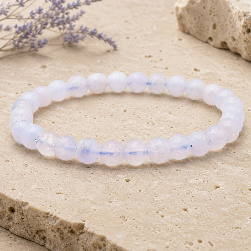 Bracelet Calcédoine Bleue 6 mm – Horizon Ouvert