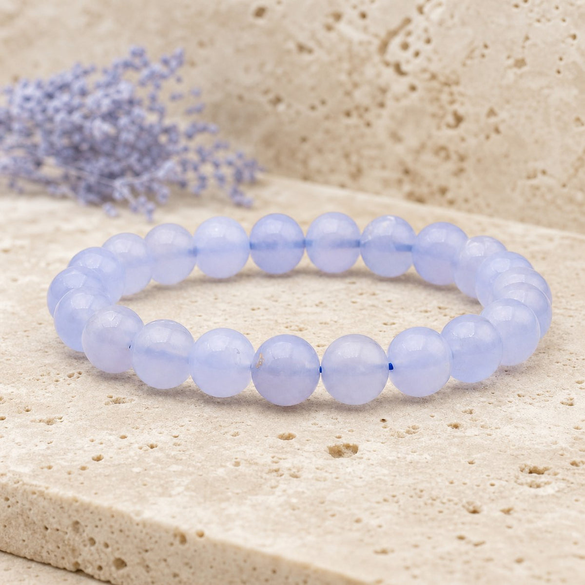 Bracelet Calcédoine Bleue 8 mm – Apaisement