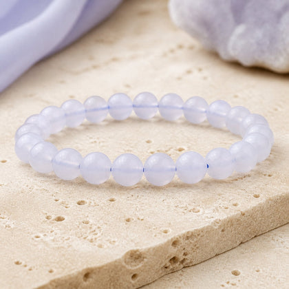 Bracelet Calcédoine Bleue 8 mm – Horizon Doux