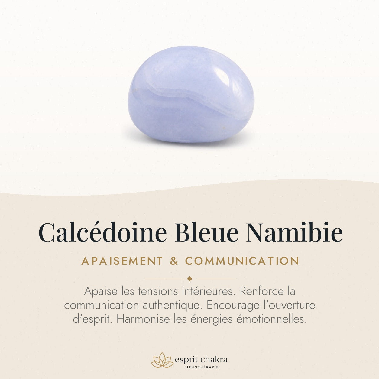 Bracelet Calcédoine Bleue 8 mm – Horizon Serein — vertus de la pierre