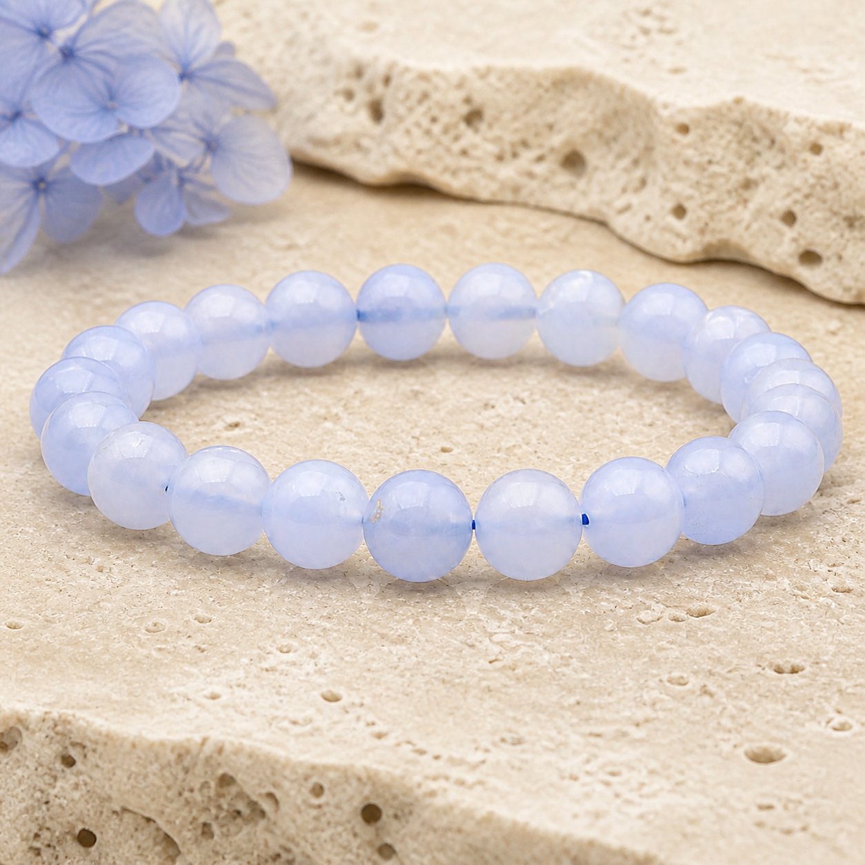 Bracelet Calcédoine Bleue 8 mm – Horizon Serein