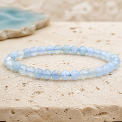 Bracelet Calcite Bleue 6 mm – Calme de l’Étude