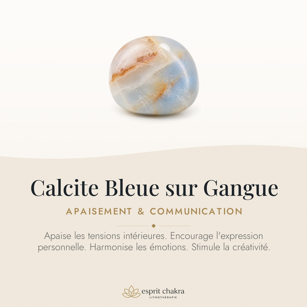 Bracelet Calcite Bleue 6 mm – Clarté des Idées — vertus de la pierre