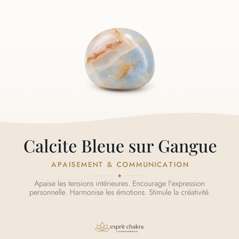 Bracelet Calcite Bleue 6 mm – Clarté des Idées