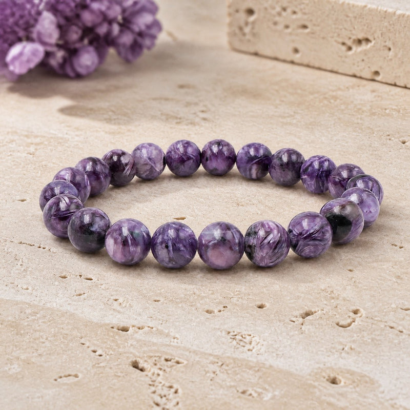 Bracelet Charoïte 10 mm – Passage Tranquille