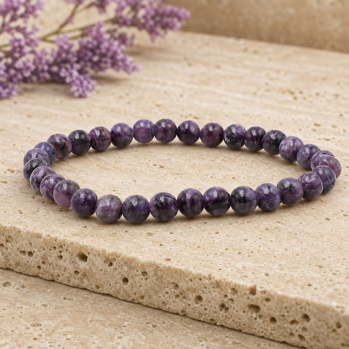 Bracelet Charoïte 6 mm – Transformation