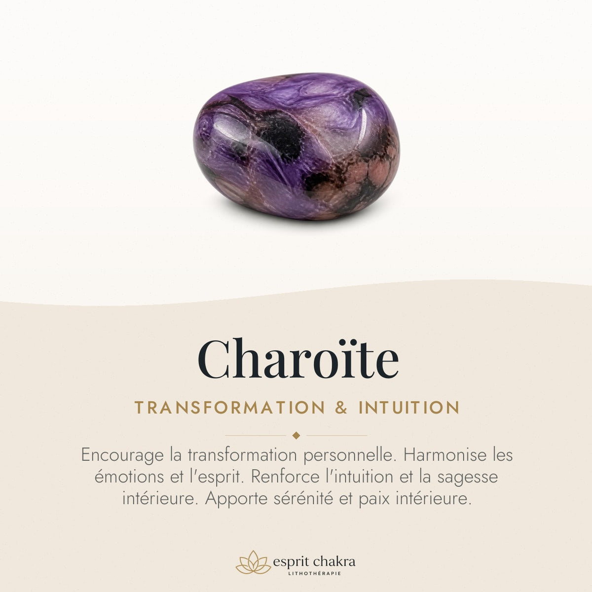 Bracelet Charoïte 6 mm – Traversée Douce — vertus de la pierre
