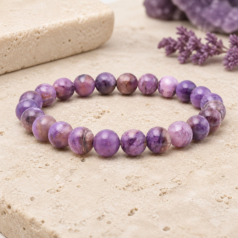 Bracelet Charoïte 8 mm – Marche Douce