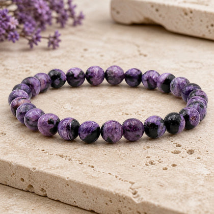 Bracelet Charoïte 8 mm – Pas Tranquilles