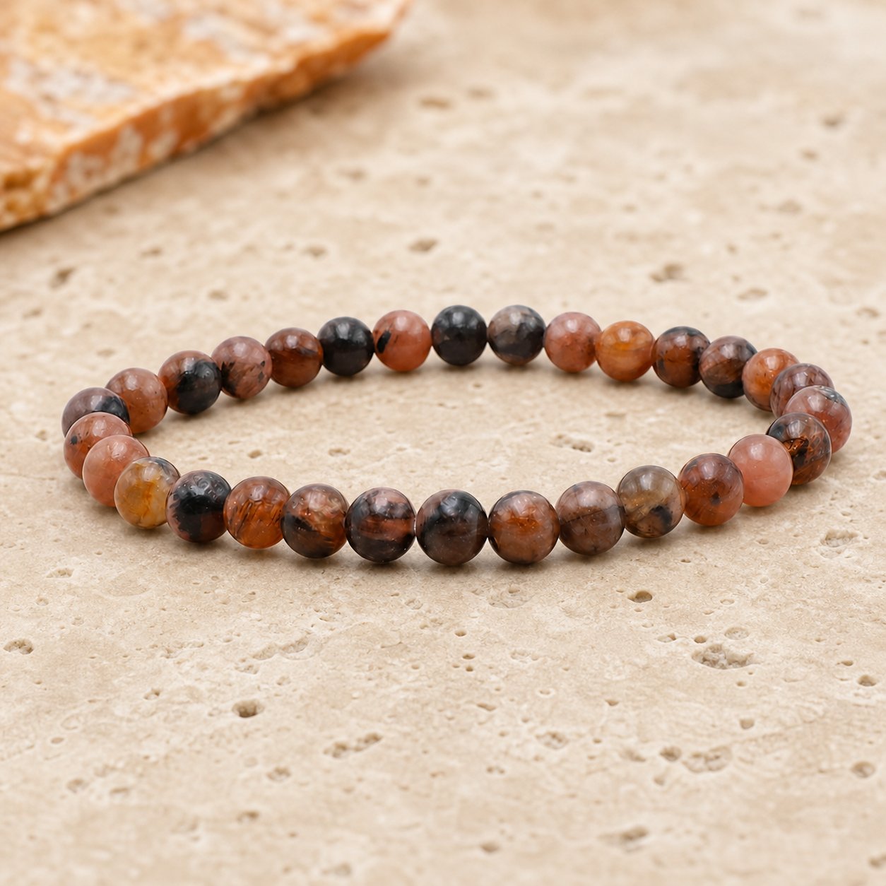 Bracelet Chiastolite 6 mm – Équilibre de la Traversée