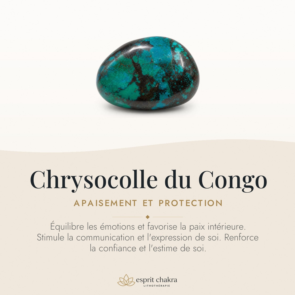 Bracelet Chrysocolle 10 mm – Paix des Tensions — vertus de la pierre