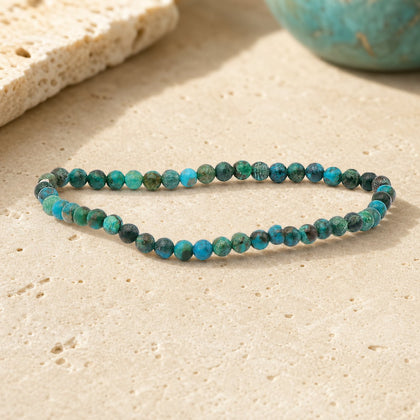 Bracelet Chrysocolle 4 mm – Écoute Généreuse