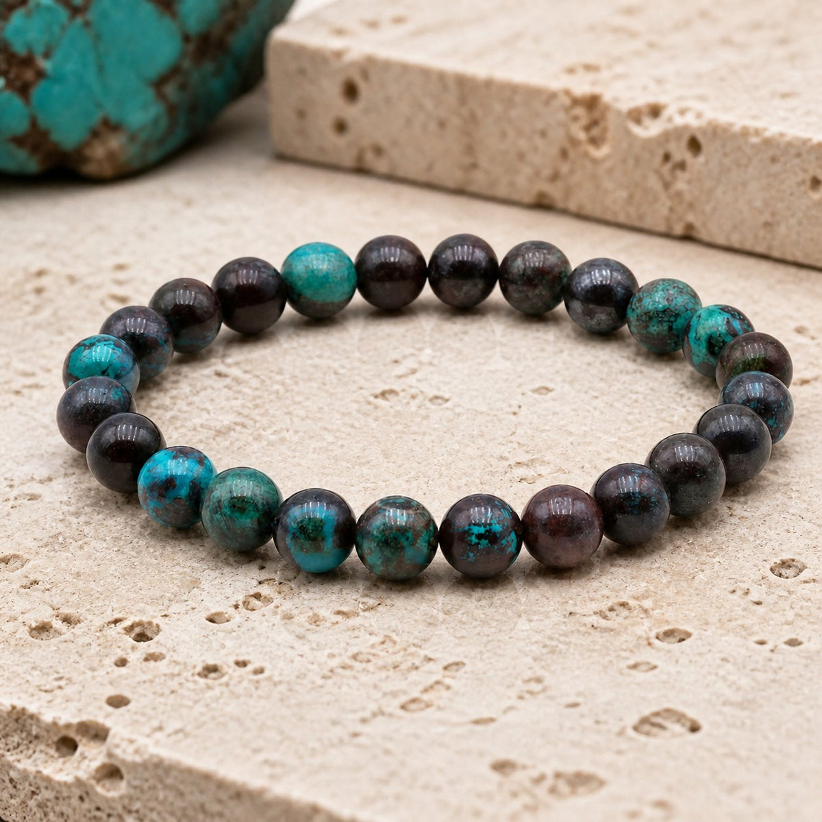 Bracelet Chrysocolle 8 mm – Heure Tranquille