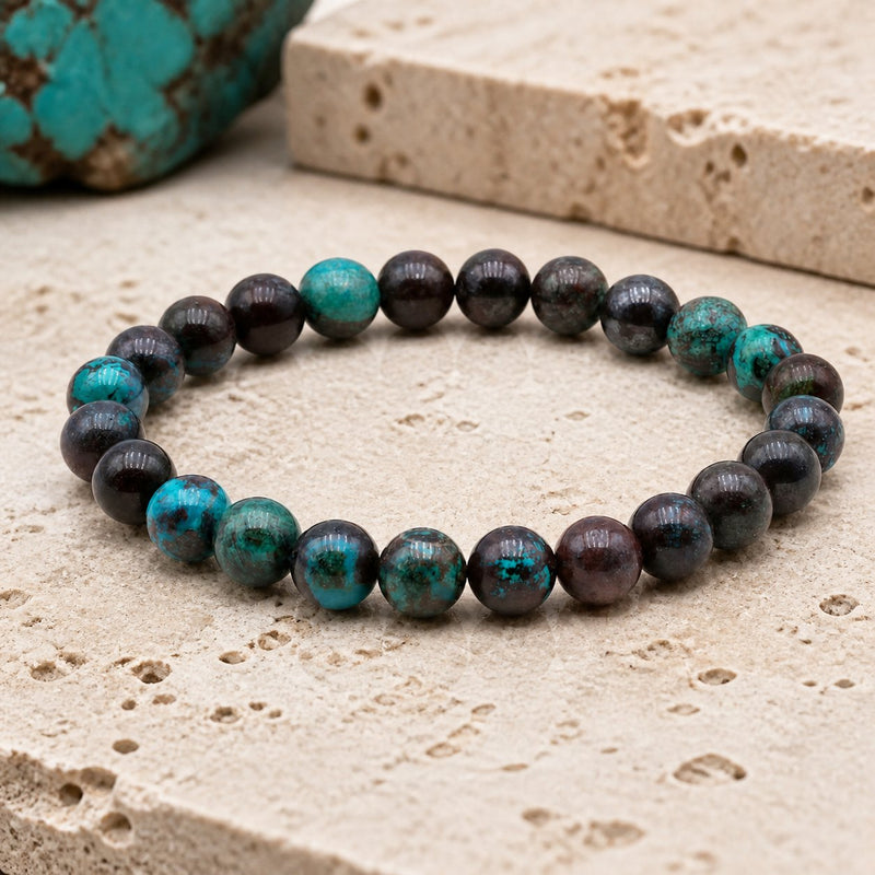 Bracelet Chrysocolle 8 mm – Heure Tranquille