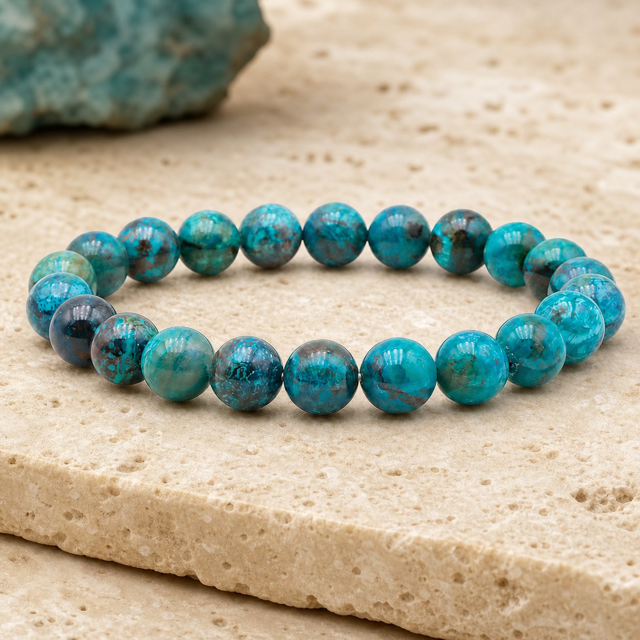 Bracelet Chrysocolle 8 mm – Instant Doux