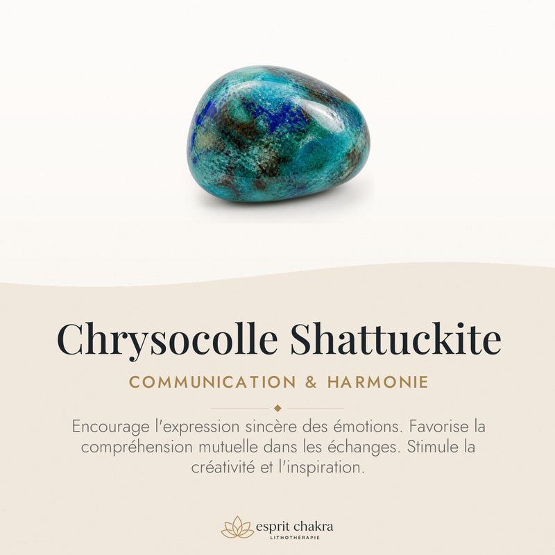 Bracelet Chrysocolle Shattuckite 6 mm – Échange Harmonieux