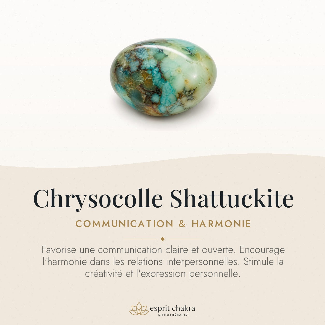 Bracelet Chrysocolle Shattuckite 6 mm – Justesse du Ton — vertus de la pierre