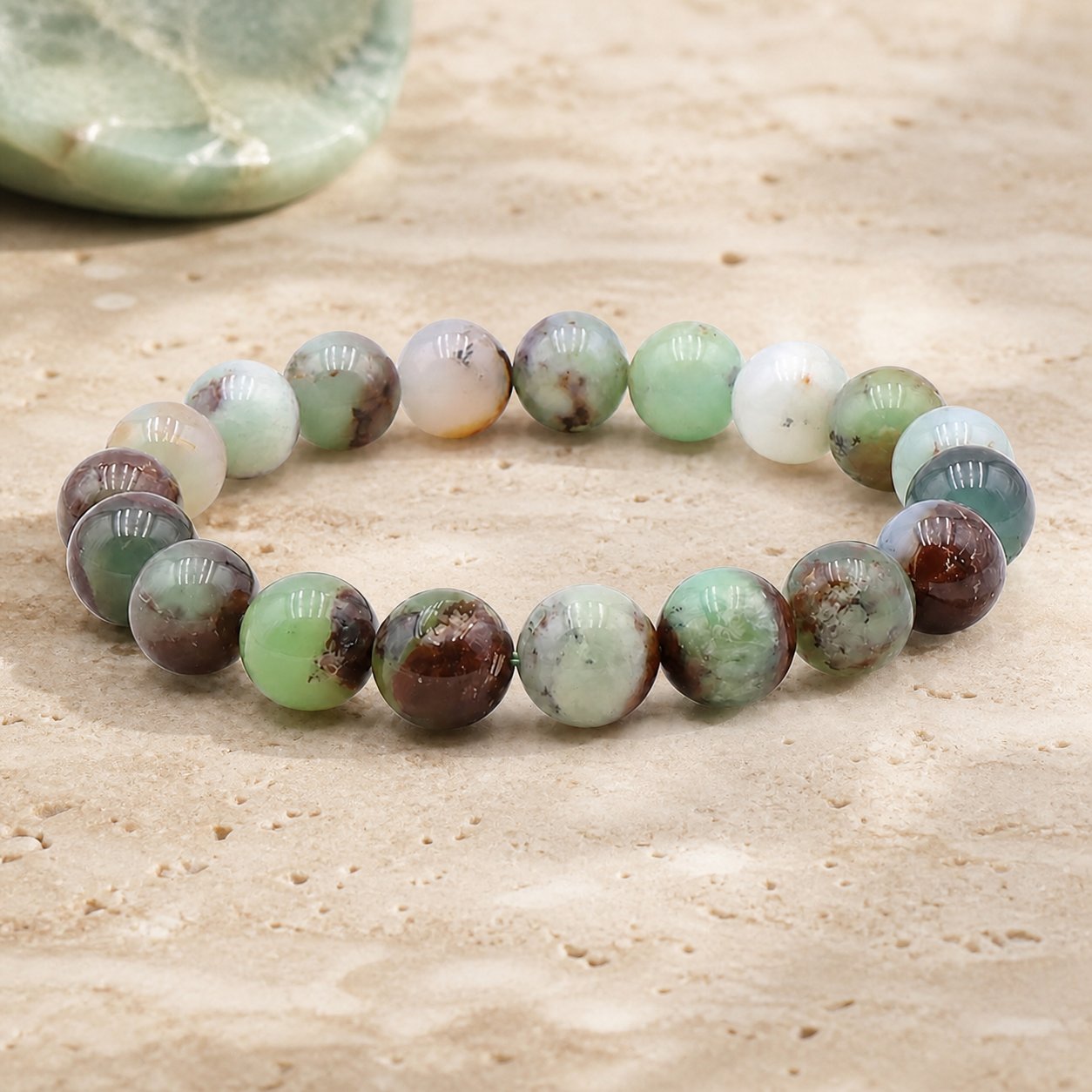 Bracelet Chrysoprase 10 mm – Optimisme Neuf