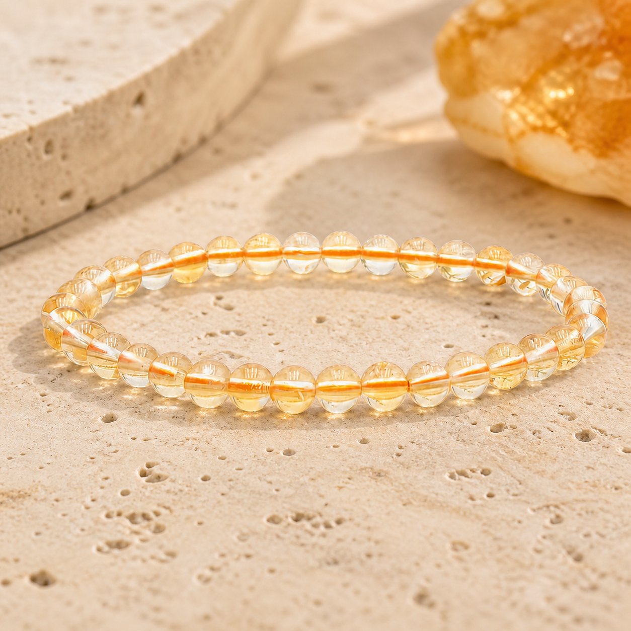Bracelet Citrine 6 mm – Enthousiasme Vif