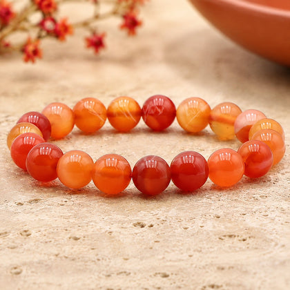 Bracelet Cornaline 10 mm – Courage Paisible