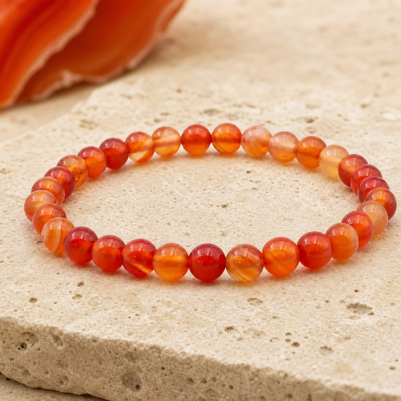 Bracelet Cornaline 6 mm – Énergie