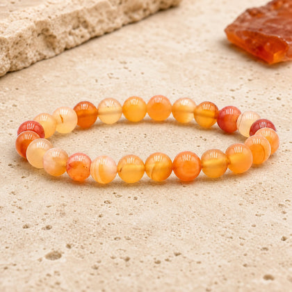 Bracelet Cornaline 8 mm – Soir Doux