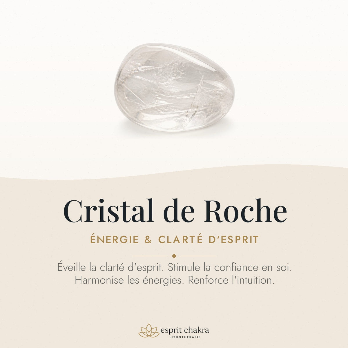 Bracelet Cristal de Roche 6 mm – Netteté de l’Esprit — vertus de la pierre