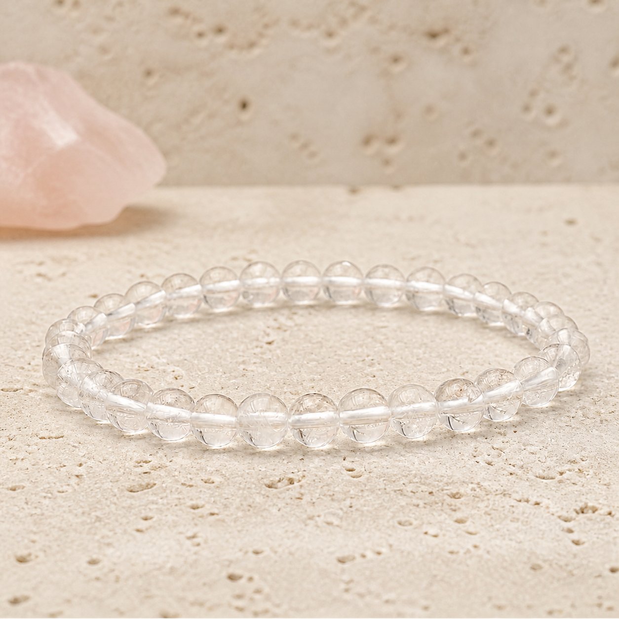 Bracelet Cristal de Roche 6 mm – Netteté de l’Esprit