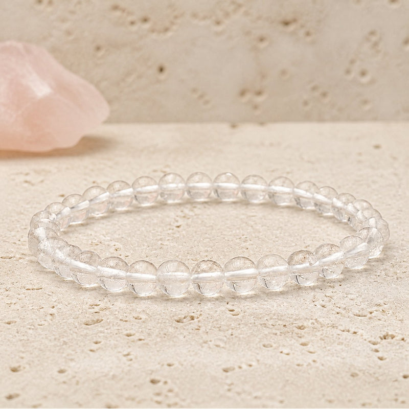 Bracelet Cristal de Roche 6 mm – Netteté de l’Esprit