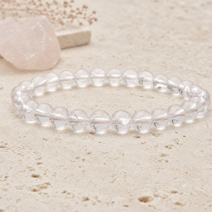 Bracelet Cristal de Roche 6 mm – Simplicité Limpide