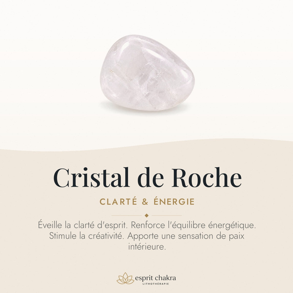 Bracelet Cristal de Roche 6 mm – Transparence Douce — vertus de la pierre