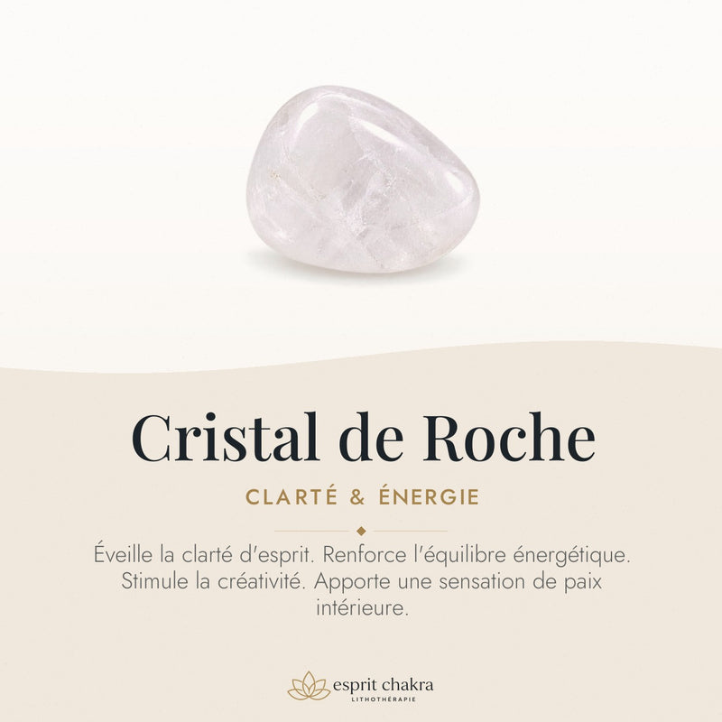 Bracelet Cristal de Roche 6 mm – Transparence Douce
