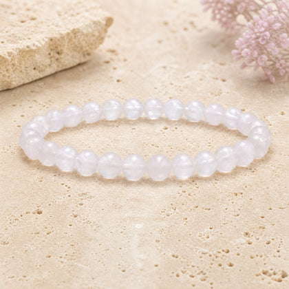 Bracelet Cristal de Roche 6 mm – Transparence Douce